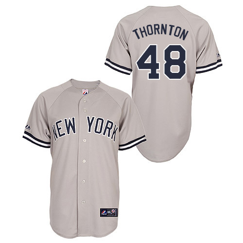 Matt Thornton #48 Youth Baseball Jersey-New York Yankees Authentic Road Gray MLB Jersey